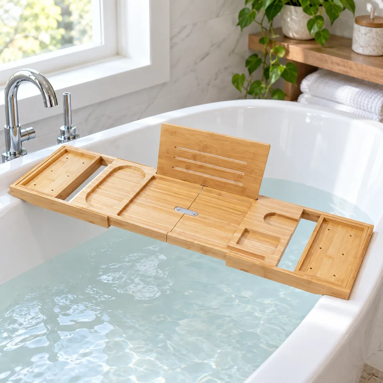 Nadia Bath Tray - Natural Bamboo - complete item