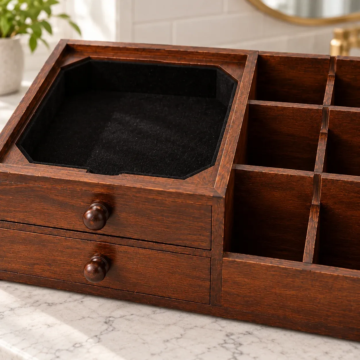 Celia Perfume Organizer - Brown - construction detail