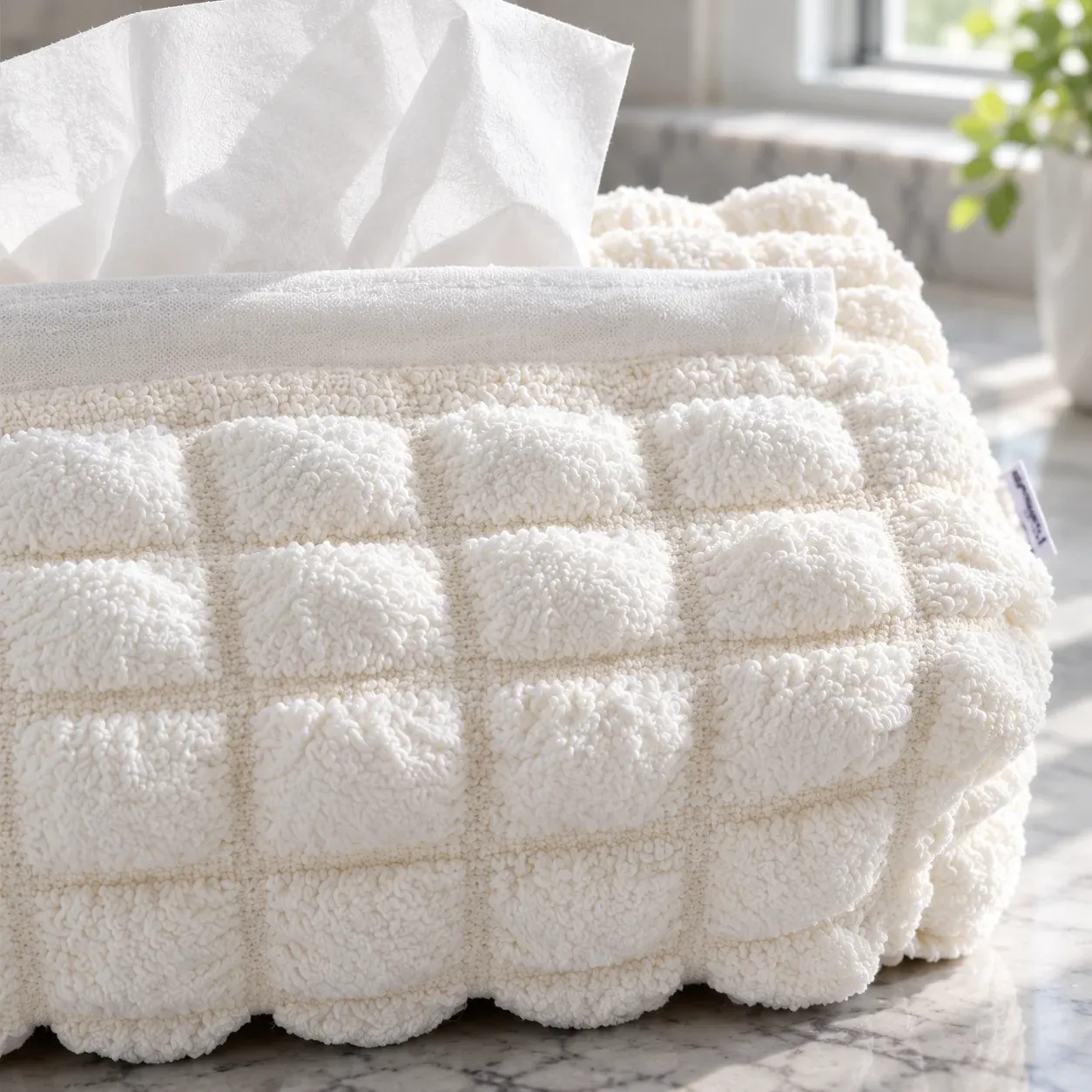 Bramley Quilted Tissue Cover: construction detail