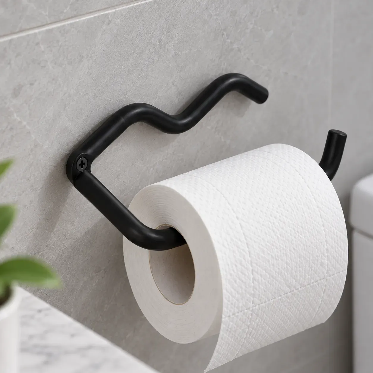 Aurora Roll Holder, Black, construction detail