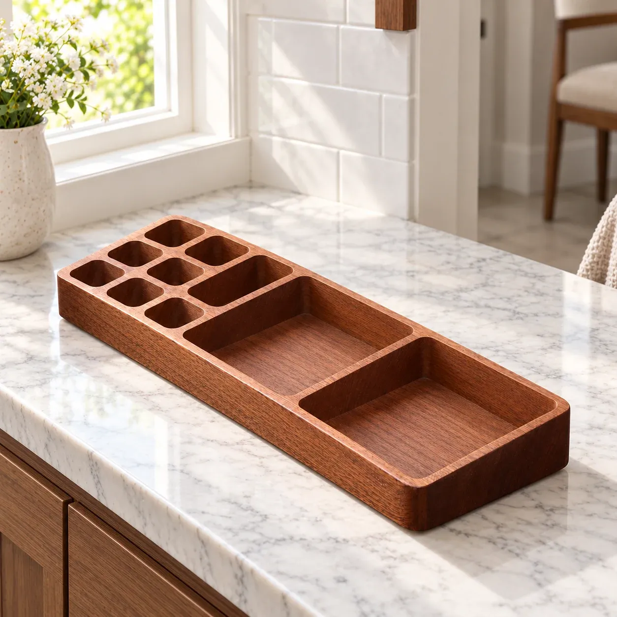 Clara Vanity Tray - Brown - in a furnished setting; other objects not included