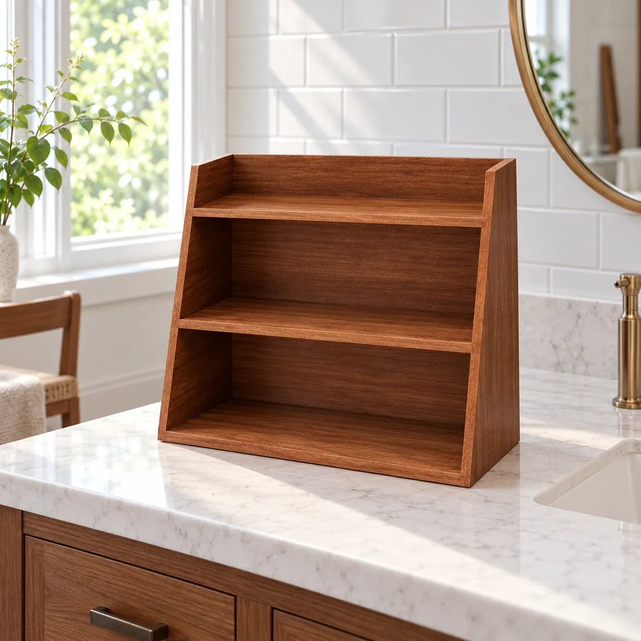 Vera Vanity Shelf - Brown - in a furnished setting; other objects not included