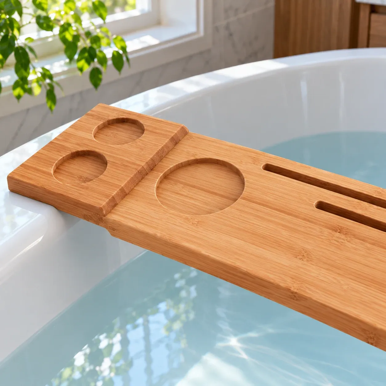 Odette Bath Shelf - Natural Bamboo - construction detail