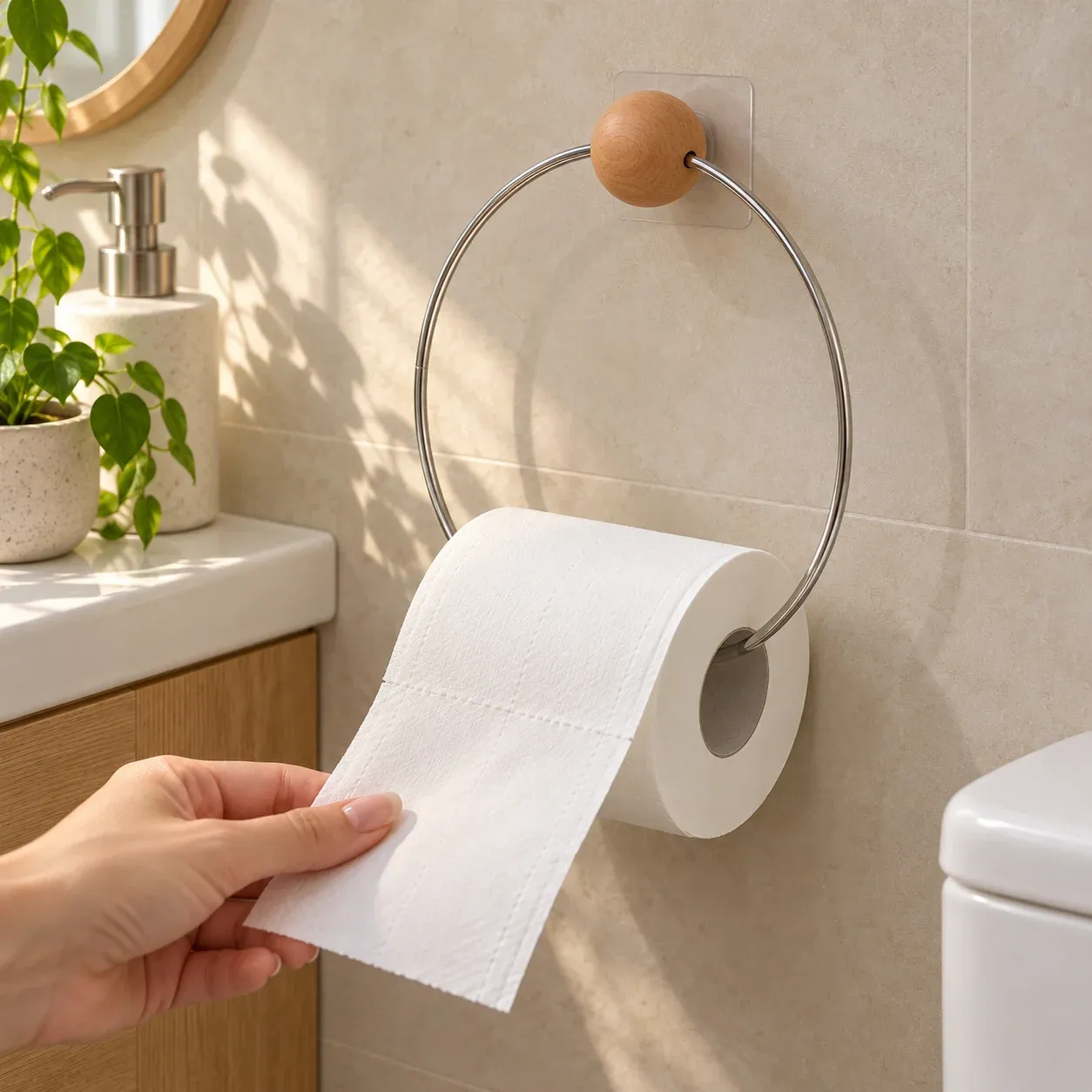 Barlow Ring Toilet Paper Holder — use