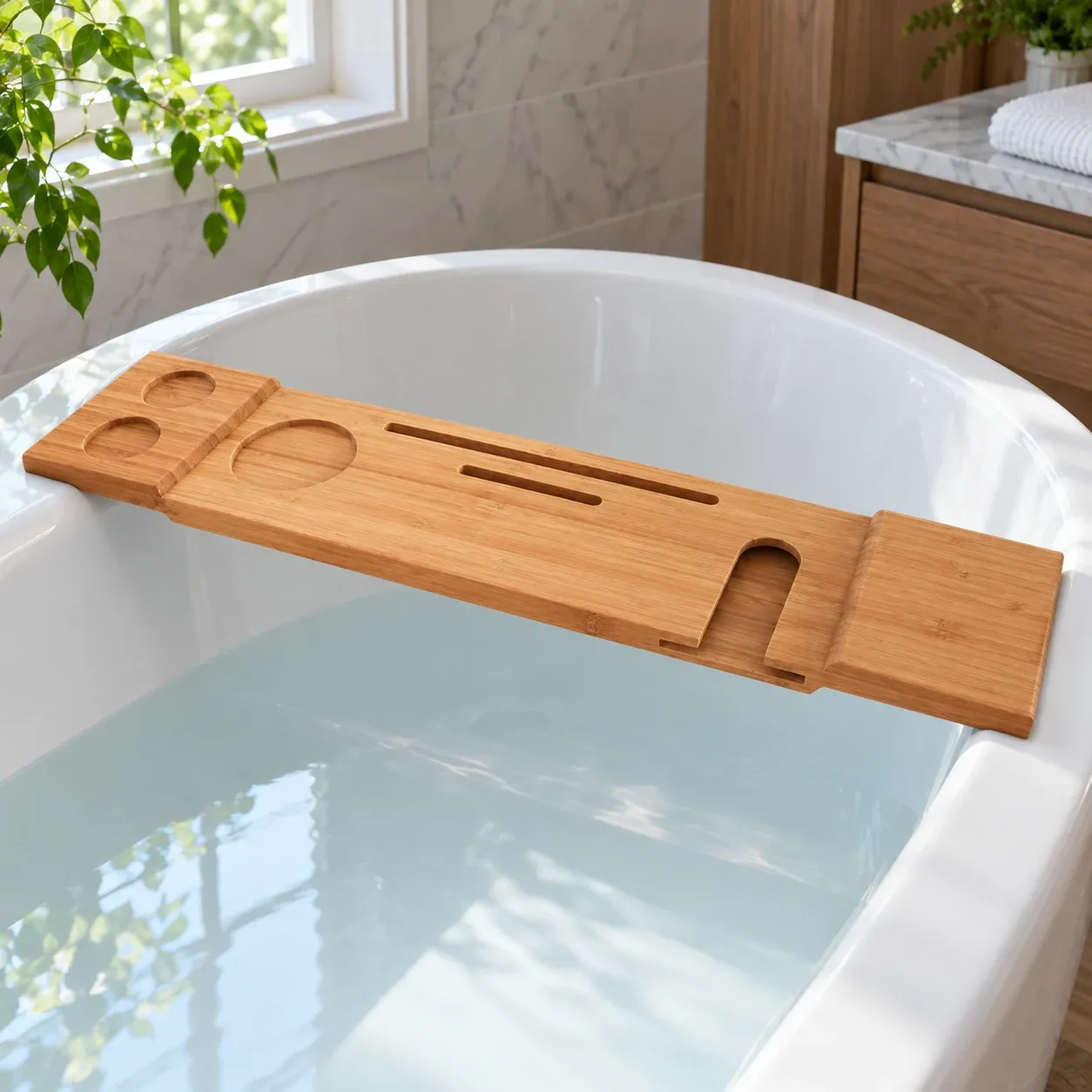 Odette Bath Shelf - Natural Bamboo - complete item