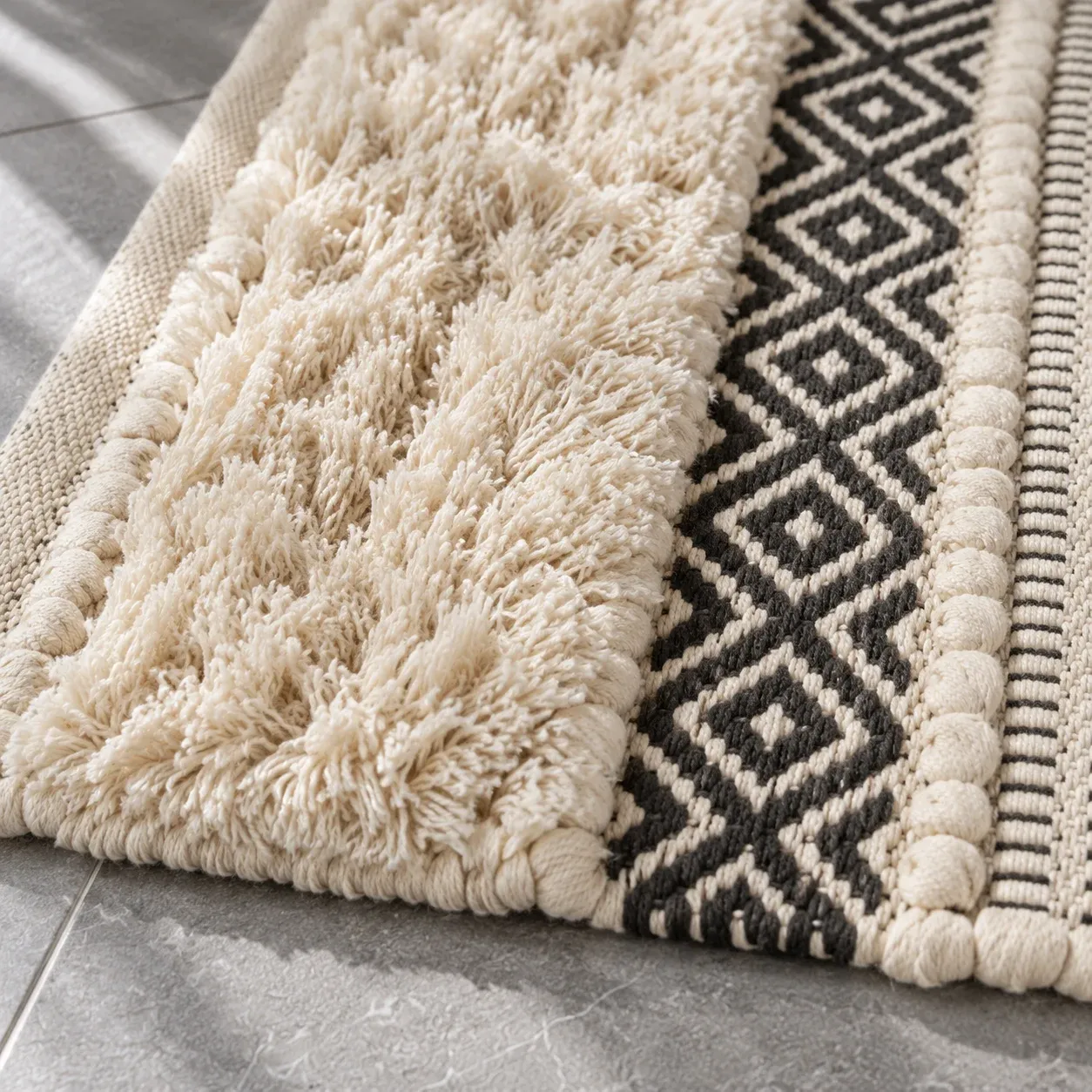 Avery Texture Bath Rug: construction detail