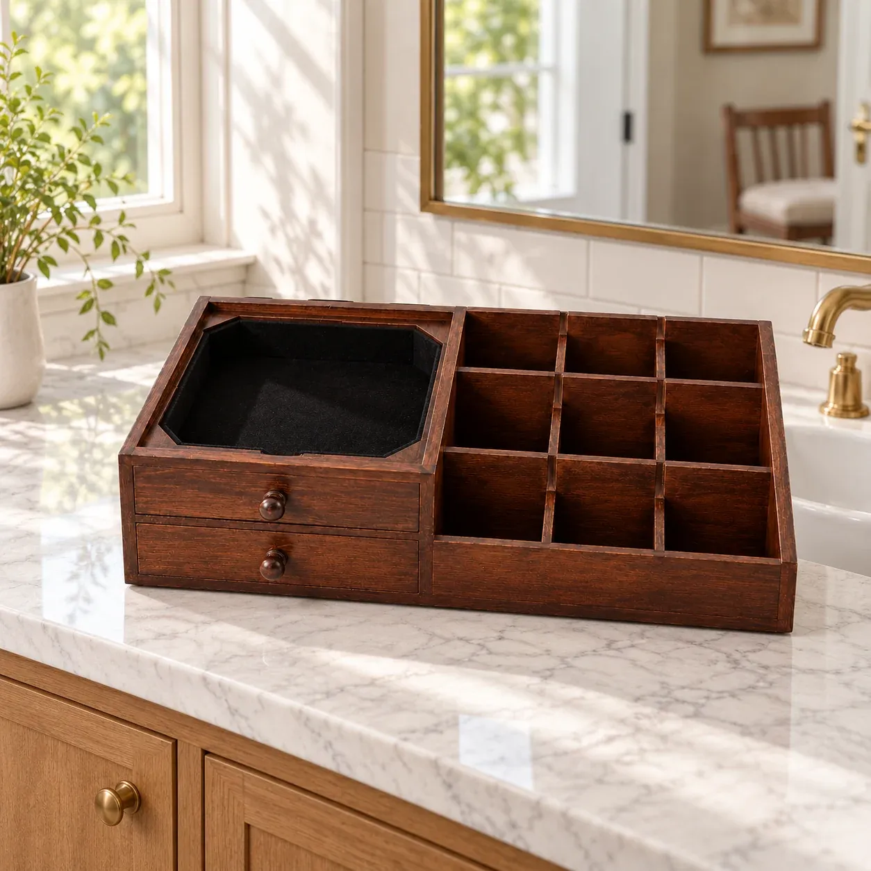Celia Perfume Organizer - Brown - in a furnished setting; other objects not included