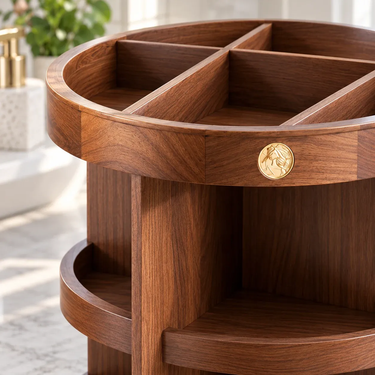 Sylvie Walnut Organizer - Walnut Brown - construction detail