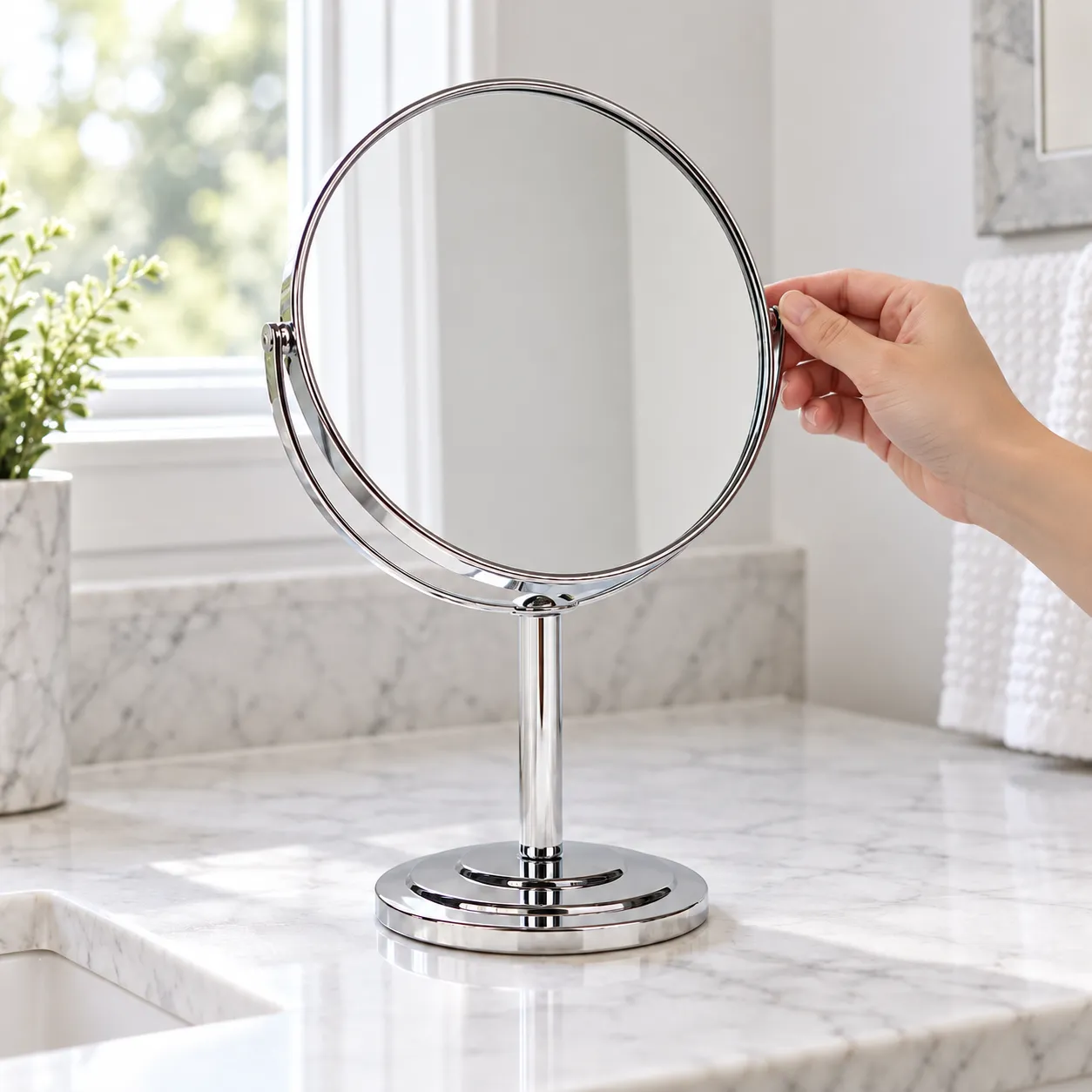 Selene Vanity Mirror / shown in use