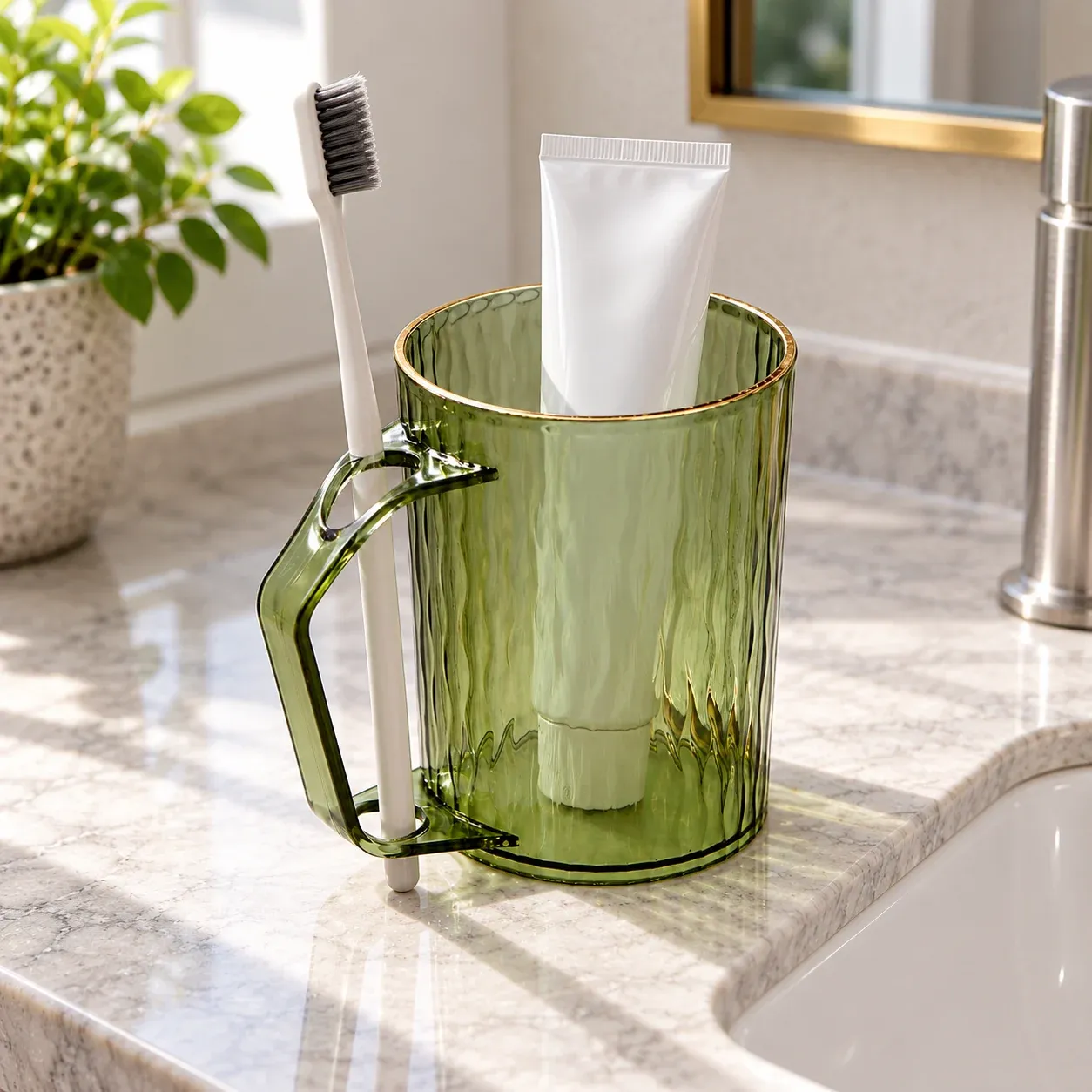 Elsen Ripple Toothbrush Holder — use
