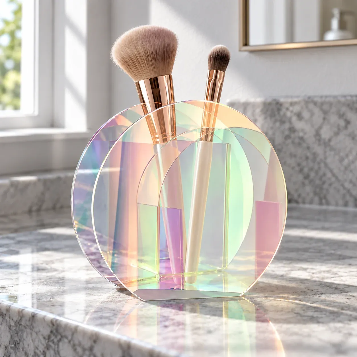Calla Acrylic Brush Holder: product in use