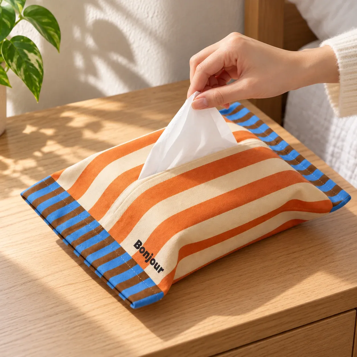 Belton Striped Tissue Cover — use