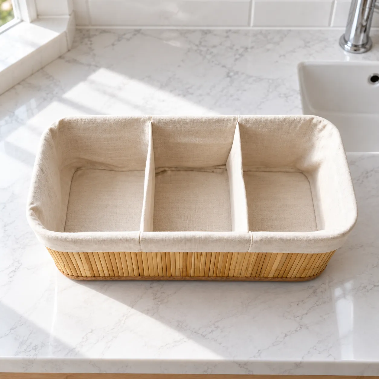 Maribel Divided Vanity Basket — alternate view