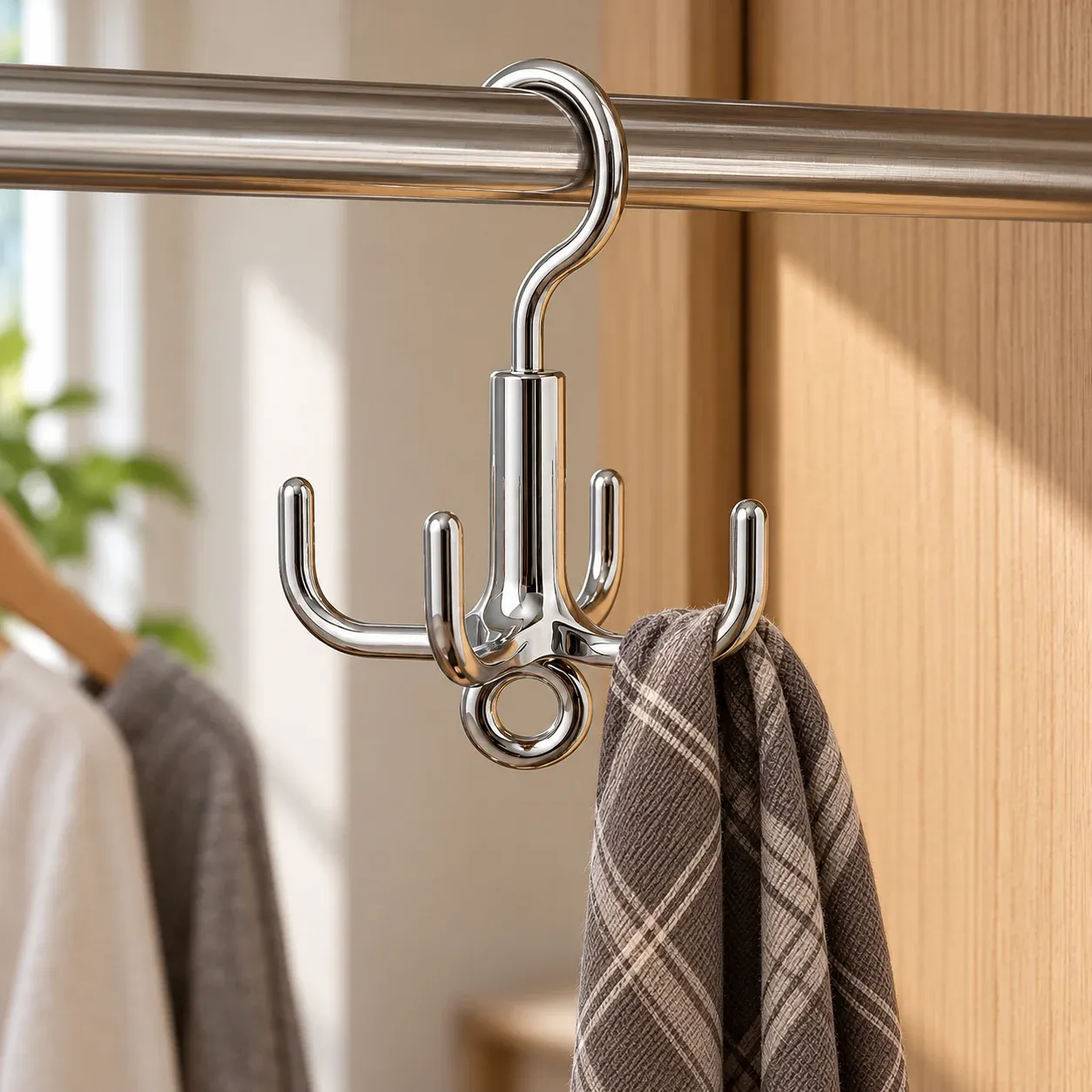 Toren Four-Arm Wardrobe Hanger — use