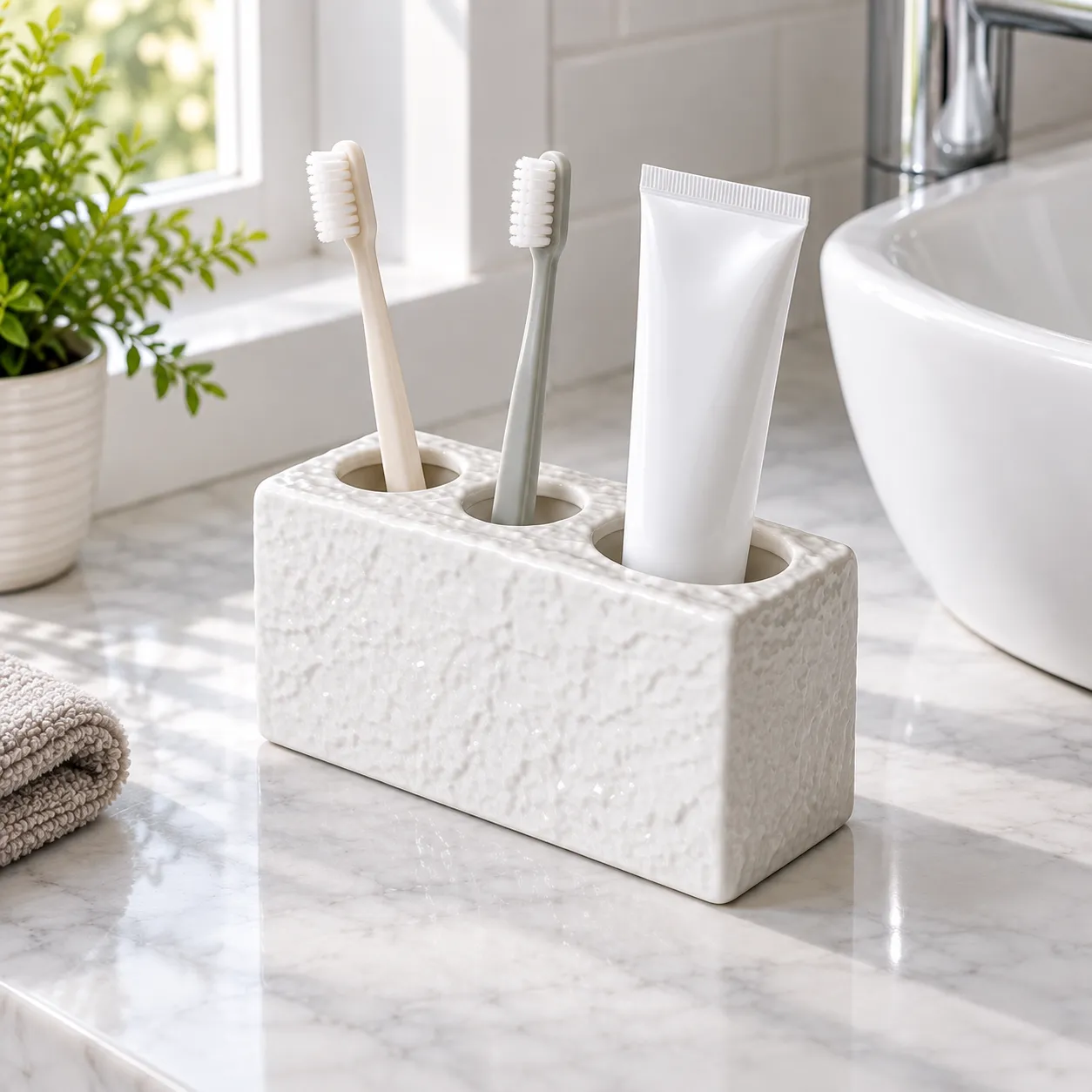 Faye Toothbrush Holder / shown in use