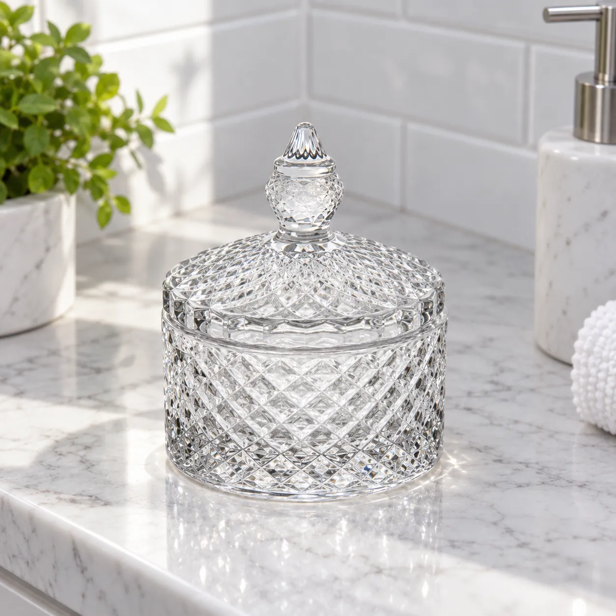 Blythe Diamond Glass Jar — alternate view