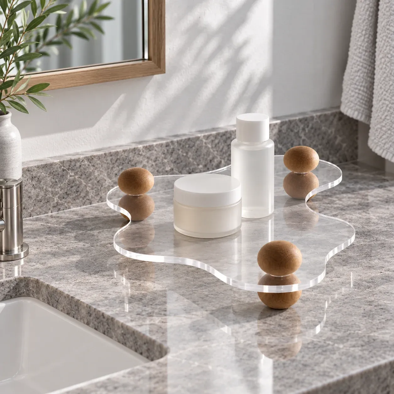 Luma Vanity Stand: product in use