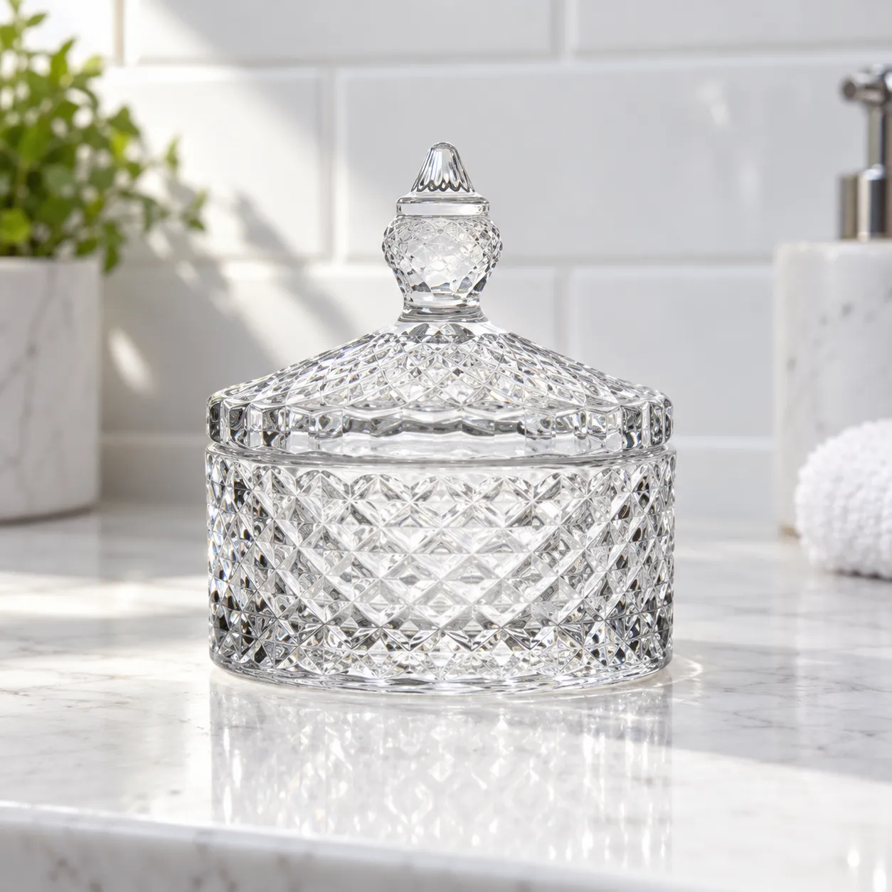 Blythe Diamond Glass Jar — complete item